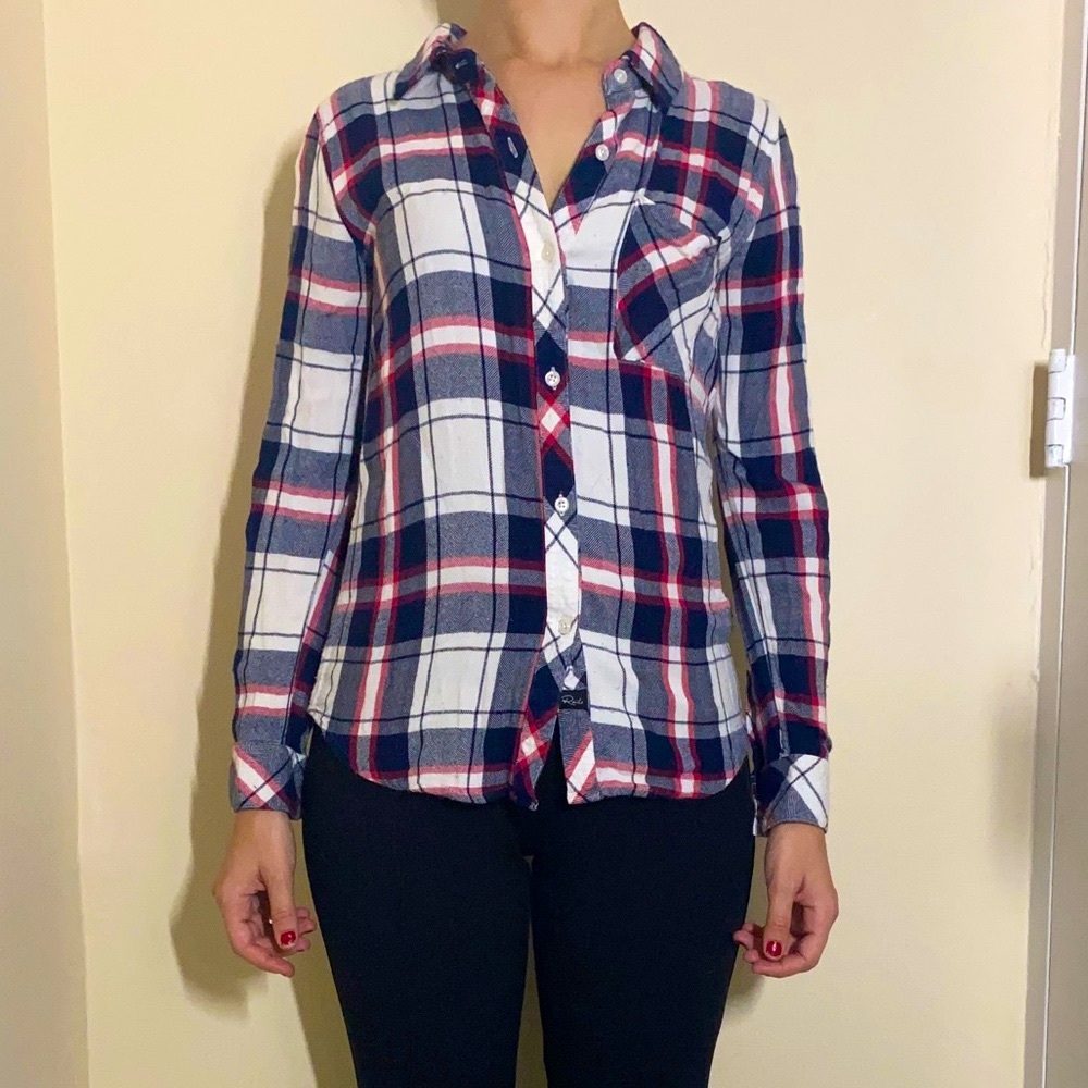 Rails Hunter Plaid Long Sleeve Flannel Shirt in Patriot/Cranberry